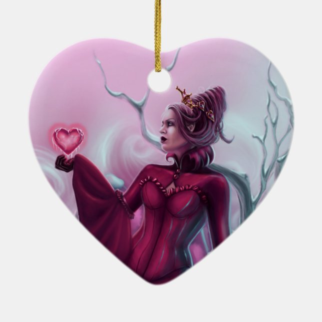 Ornamento De Cerâmica Rainha dos corações (Verso)