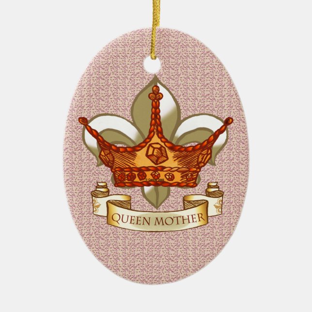 Ornamento De Cerâmica Rainha Mãe Real (Frente)