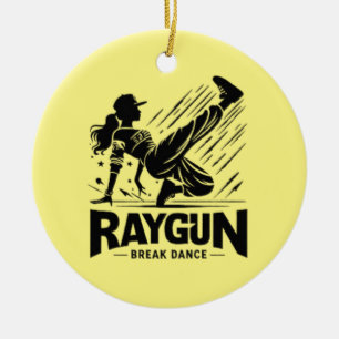 Ornamento De Cerâmica Raio Raygun, revólver, dança