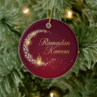 Ornamento De Cerâmica Ramadan Kareem holiday Personalized Card