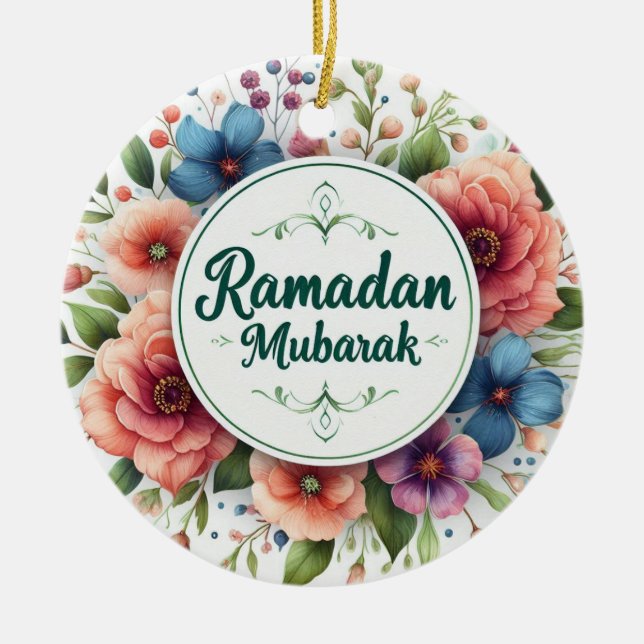 Ornamento De Cerâmica Ramadan Mubarak (Frente)