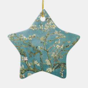 Ornamento De Cerâmica Ramos de Vincent van Gogh da árvore de amêndoa