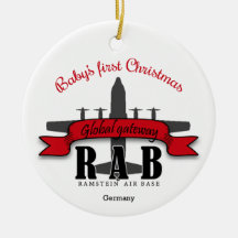 Ramstein Air Base Baby's First Christmas Cerâmica 