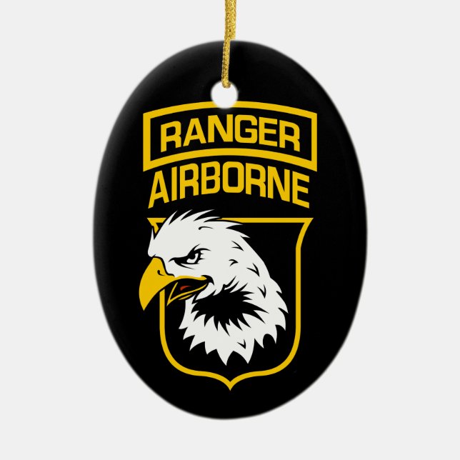 Ornamento De Cerâmica Ranger Airborne Patch (Frente)