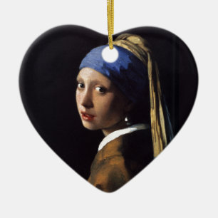 Ornamento De Cerâmica Rapariga com pintura de orelha por Vermeer