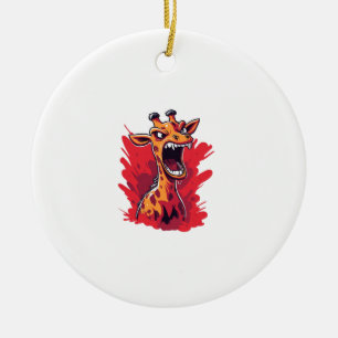 Ornamento De Cerâmica Rapariga Irritada Gráfico Engraçado Girafa Kawaii