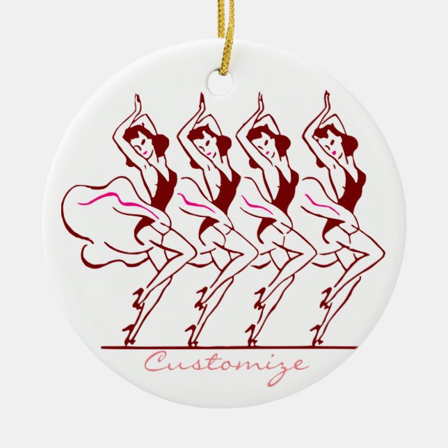 Ornamento De Cerâmica Raparigas dançantes Thunder_Cove (Frente)