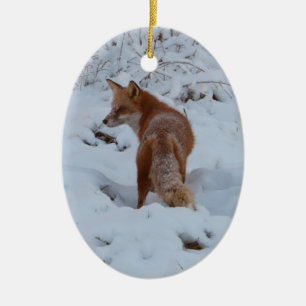 Ornamento De Cerâmica Raposa de Inverno
