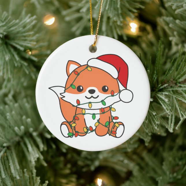 Ornamento De Cerâmica Raposa Natal Animais de inverno Raposa de Natal (Árvore)