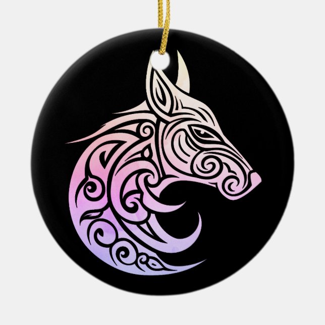 Ornamento De Cerâmica Raposa Nórdica Celta (Frente)