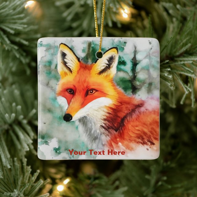 Ornamento De Cerâmica Raposa Vermelha Whimsical (Árvore)