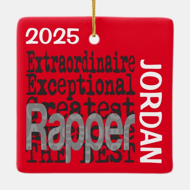 Ornamento De Cerâmica Rapper Extraordinaire CUSTOM (Verso)