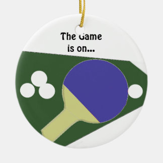 Ornamento De Cerâmica Raquete de Ping Pong com Bolas