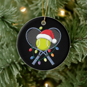 Ornamento De Cerâmica Raquetes de Ténis de Natal Bola Chapéu do Papai No