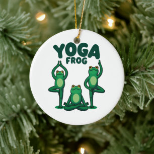 Ornamento De Cerâmica Rãs de Yoga