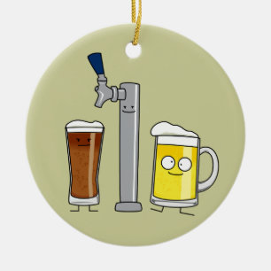 Ornamento De Cerâmica Rascunho Beer tap stout álcool espuma bebado