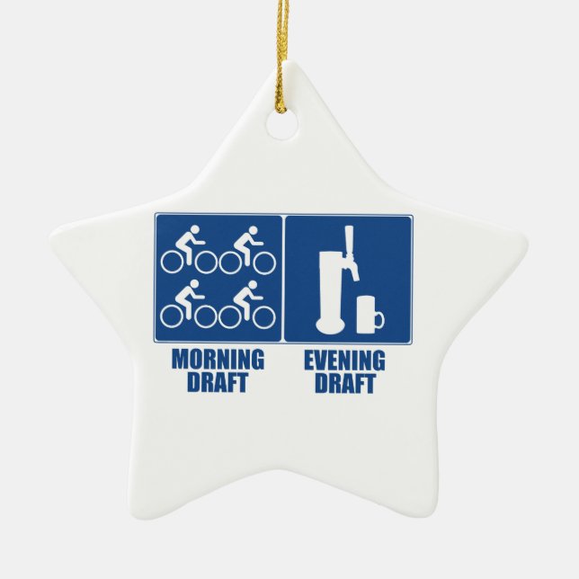 Ornamento De Cerâmica Rascunho da Manhã, Rascunho da Noite (Frente)