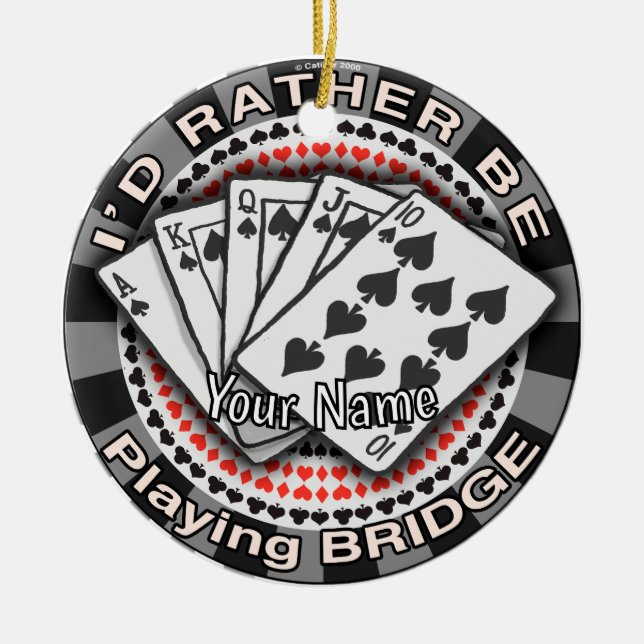 Ornamento De Cerâmica Rather Play Bridge (Frente)