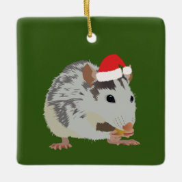 Ornamento De Cerâmica Rato de Natal famoso
