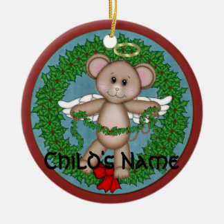 Ornamento De Cerâmica Rato do anjo do Natal