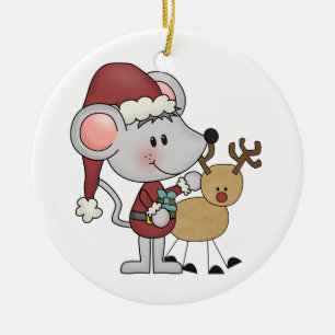 Ornamento De Cerâmica Rato do Natal e