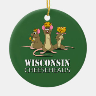 Ornamento De Cerâmica Ratos de Wisconsin Cheesehead