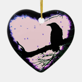 Ornamento De Cerâmica Raven Love Forever Cracking Glowt Heart
