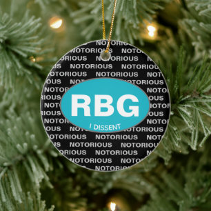 Ornamento De Cerâmica RBG Notoriamente Eu Discordo Do Natal Personalizad