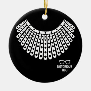 Ornamento De Cerâmica RBG, Ruth Bader Ginsburg, Notorious RBG
