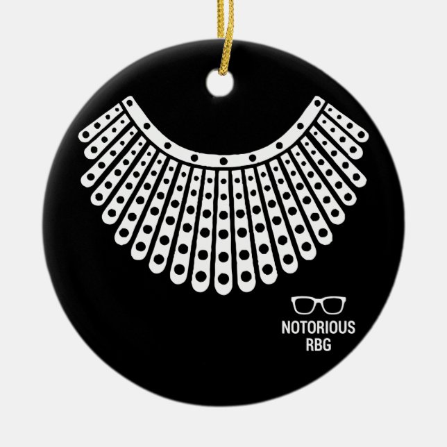 Ornamento De Cerâmica RBG, Ruth Bader Ginsburg, Notorious RBG (Frente)