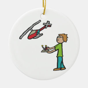 Ornamento De Cerâmica RC - Voo Helicóptero