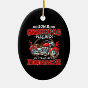 Ornamento De Cerâmica Real Grandpas Ride Motocicletas