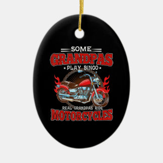 Ornamento De Cerâmica Real Grandpas Ride Motorcicletas Lover
