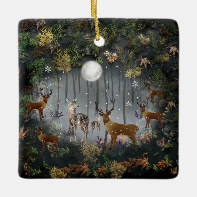 Ornamento De Cerâmica Rebelde Adorável À Noite (Frente)