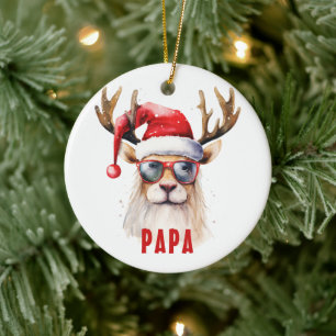 Ornamento De Cerâmica Rebelde Whimsso Óculos escuros Natal vermelho