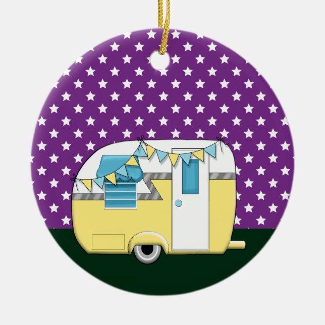 Ornamento De Cerâmica Reboque de acampamento (Frente)