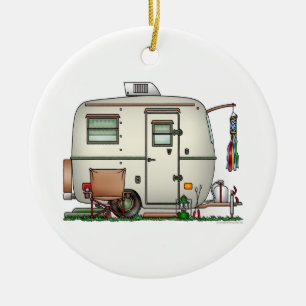 Ornamento De Cerâmica Reboque de vidro do viagem do campista do ovo do