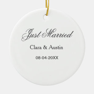 Ornamento De Cerâmica Recém-casados adicionar nome do casal data ano cas