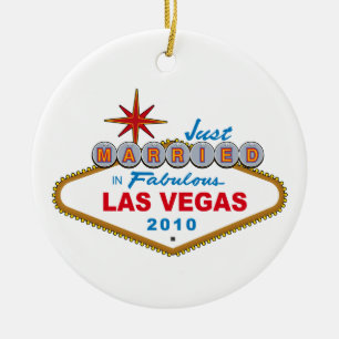 Ornamento De Cerâmica Recem casados em Las Vegas fabuloso 2010