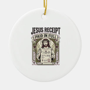 Ornamento De Cerâmica Recibo de Jesus Pago Total Recibo de Jesus Pago Em