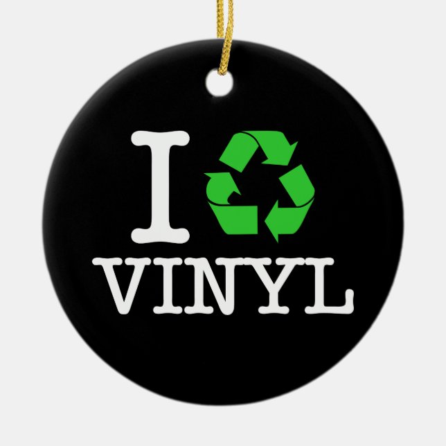 Ornamento De Cerâmica Reciclar Vinil (Frente)