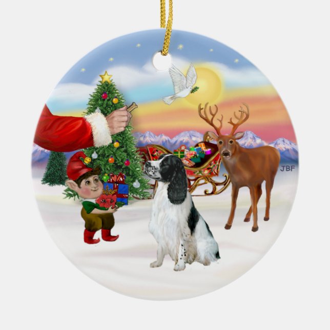 Ornamento De Cerâmica Recompensa para um Springer Spaniel Inglês (Frente)