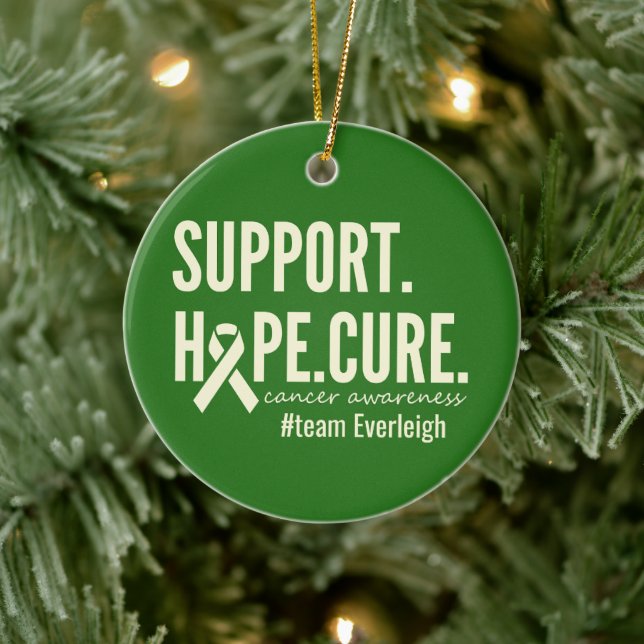 Ornamento De Cerâmica Reconhecimento do cancer Nome personalizado Orname (Árvore)