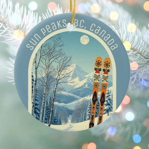 Ornamento De Cerâmica Recordação de esqui Sun Peaks BC Canadá