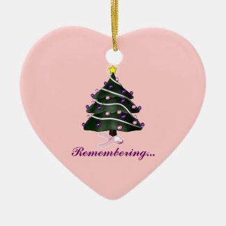 Ornamento De Cerâmica "Recordando." Árvore de Natal/cancro da mama