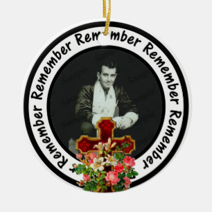Ornamento De Cerâmica Recorde amou um círculo do quadro adicionam sua