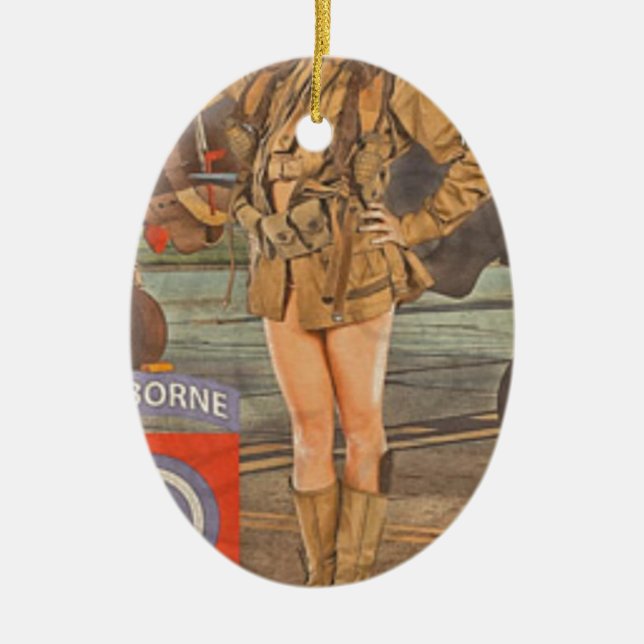 Ornamento De Cerâmica Recrute no 82nd transportado por via aérea (Frente)