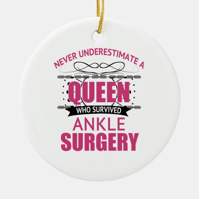 Ornamento De Cerâmica Recuperação De Cirurgia De Ankle Para Mulheres (Frente)
