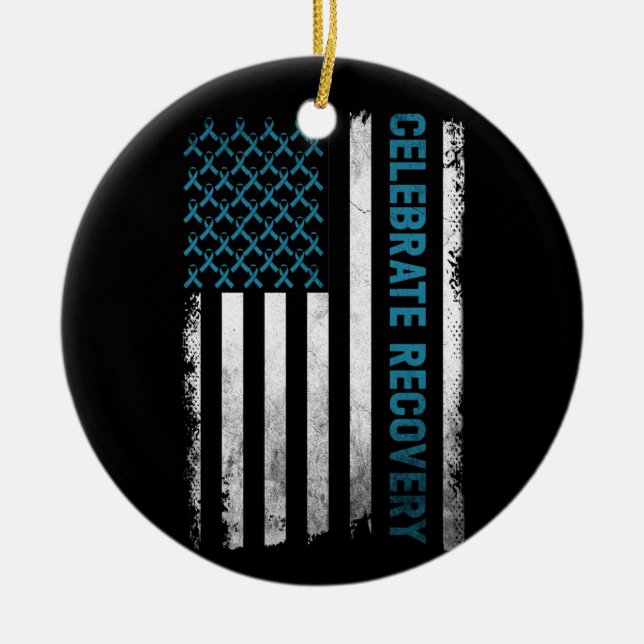 Ornamento De Cerâmica Recuperação do Vício de Álcool Drogado Celebra Rec (Frente)