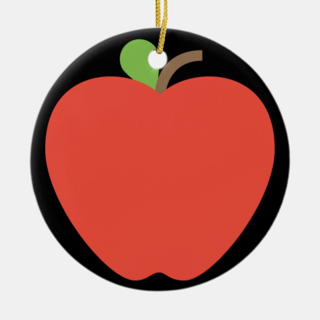 Ornamento De Cerâmica Red Apple Emoji (Frente)